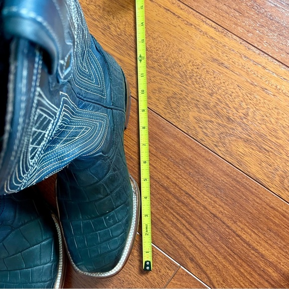 Stetson BLACK FALLS ALLIGATOR COWBOY BOOT size 9 1/2 EE - Picture 13 of 16